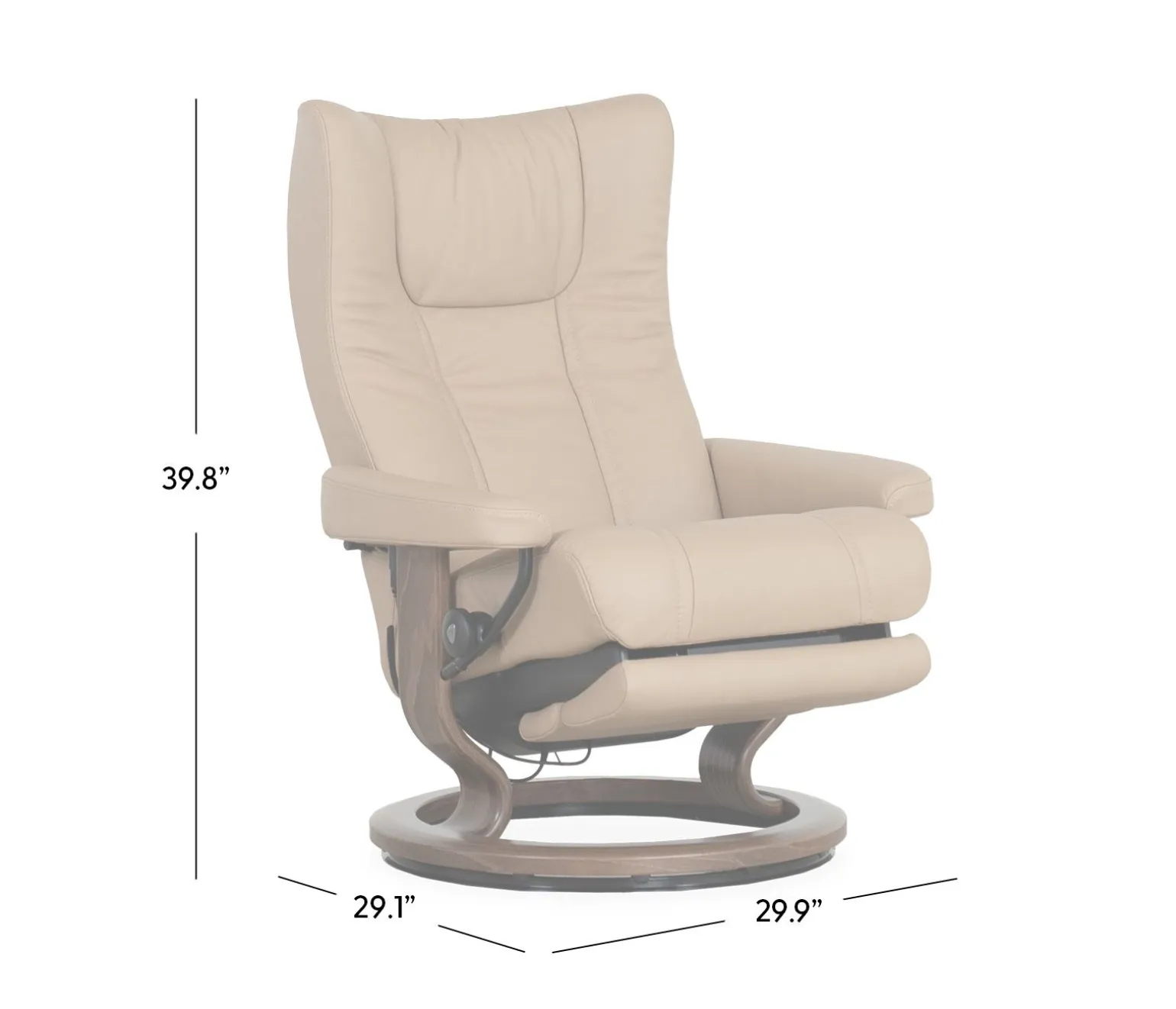 Stressless® Wing Medium Classic Power Recliner & Ottoman - Paloma Sand