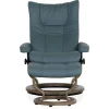 Stressless® Wing Medium Classic Recliner & Ottoman - Paloma Teal Blue