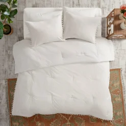 Tassle Ivory 3-Piece Comforter Set - Queen