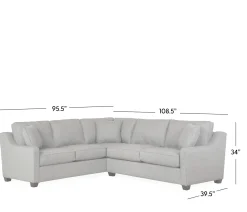 Twilight 2-Piece Sectional LHF Sofa w/ RHF One Arm Sofa