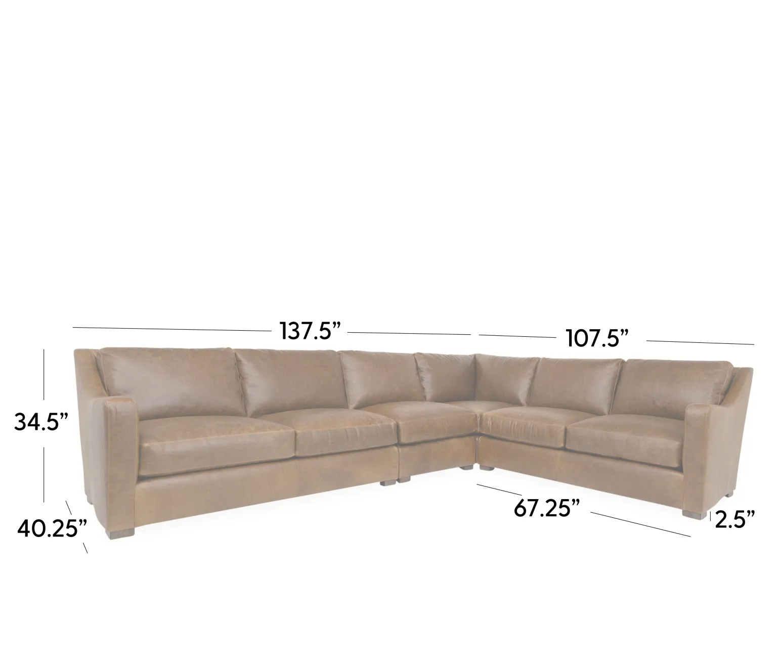 Ventura 4pc Sectional - LAF Loveseat, Armless, Corner, RAF Loveseat