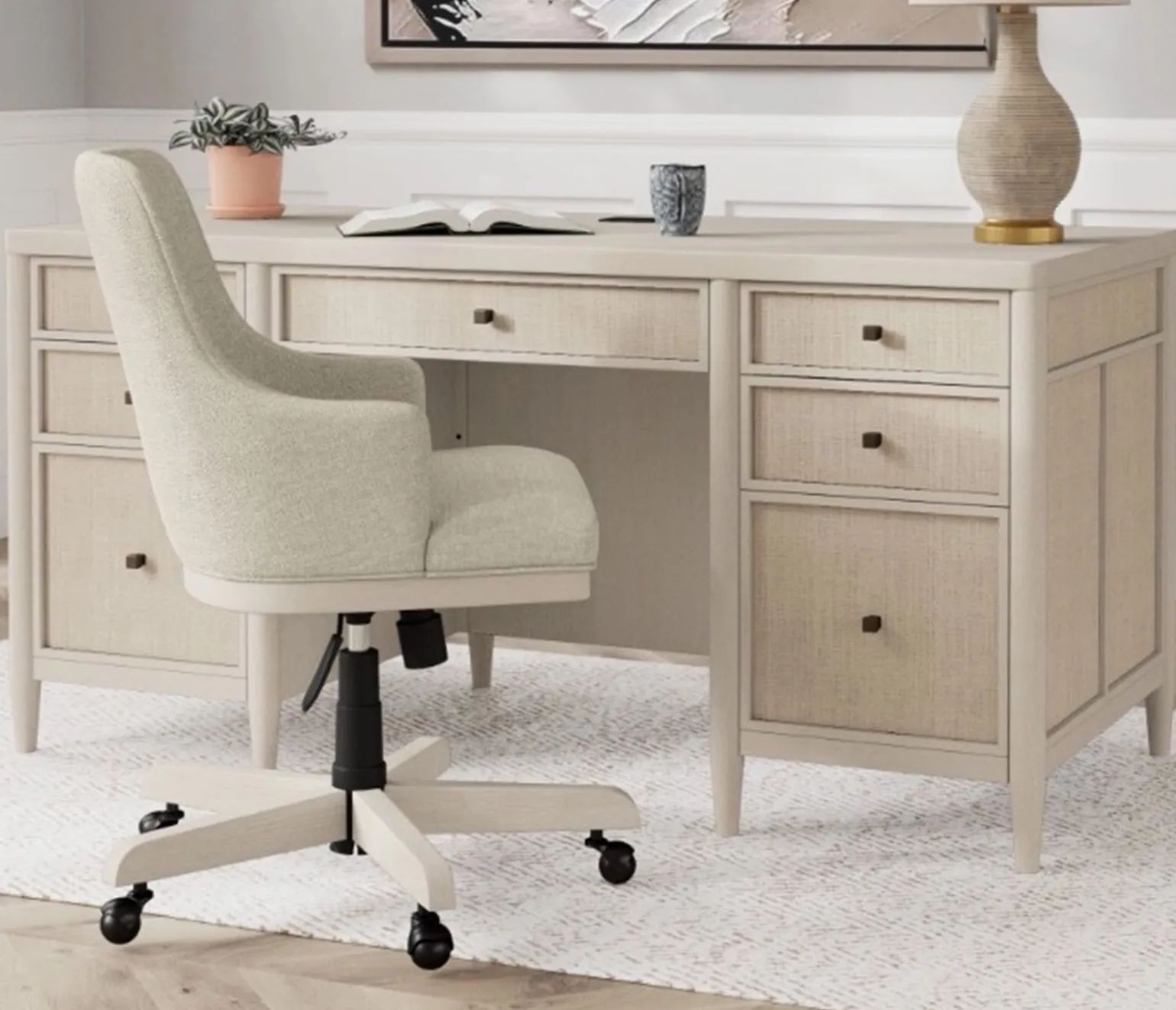 Wilmington Executive Desk - White Sand