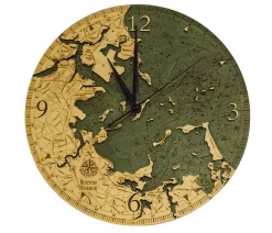 Wood Chart Clock - Boston