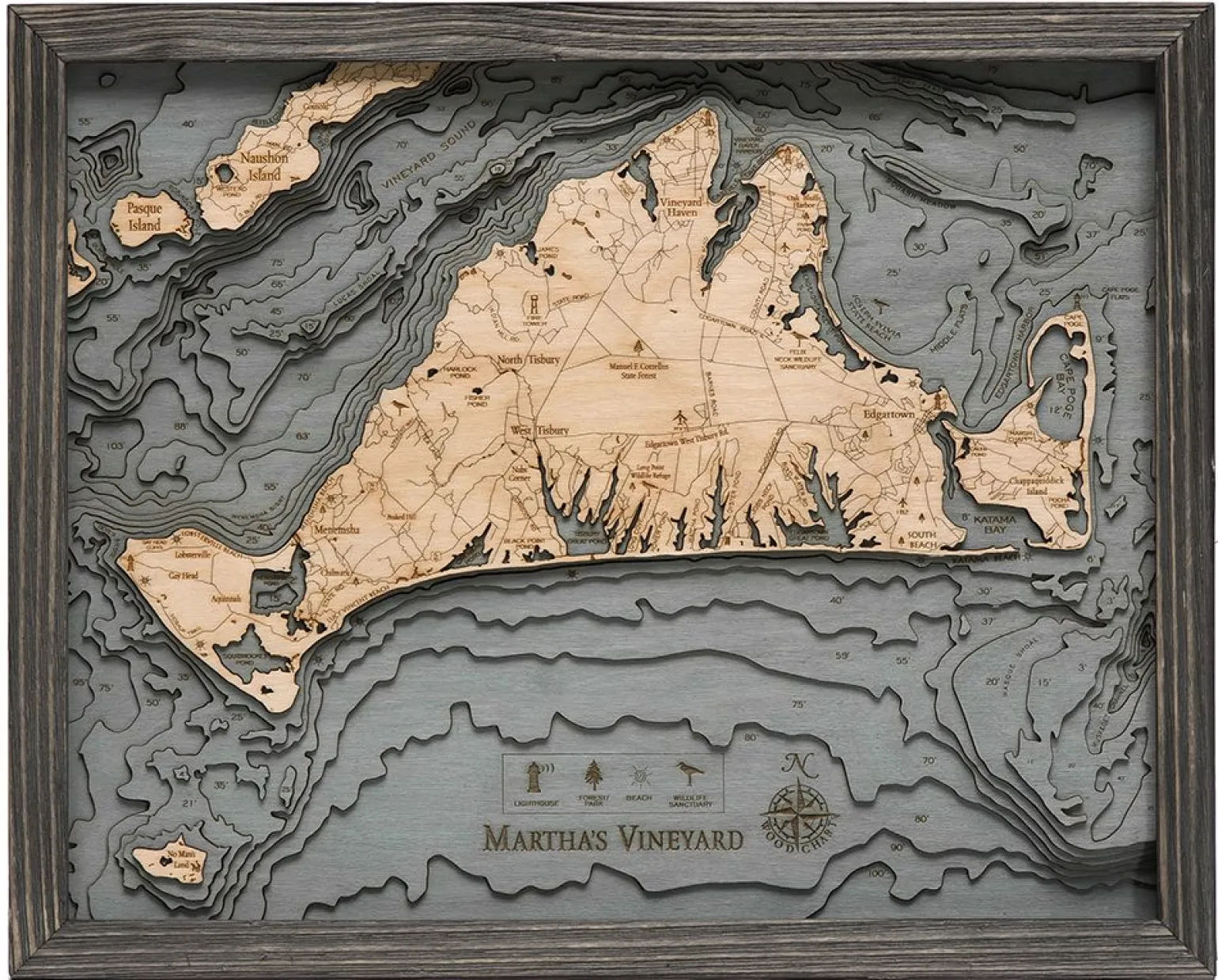 Wood Chart Grey – Martha's Vineyard