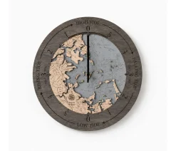 Wood Tide Clock - Boston Harbor
